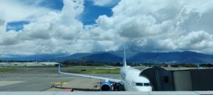 Our plane view at the San Jose airport departure day. Thank you, Costa Rica
