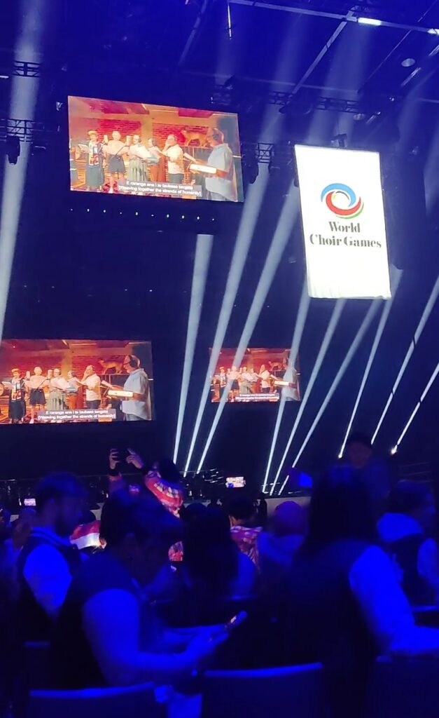 The stage is set for the Awards Ceremony for the World Choir Games 2024 in Auckland, NZ